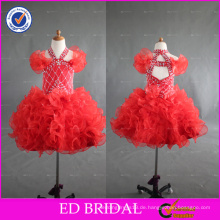 ED-Braut-heißer Verkaufs-Sleeveless reizendes wulstiges Halter-Ballkleid-Organza-Blumen-Mädchen-Kleid für 2-6 Jahre Baby